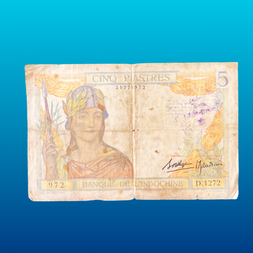 TIỀN CỔ GIẤY NĂM ĐỒNG VÀNG 1946